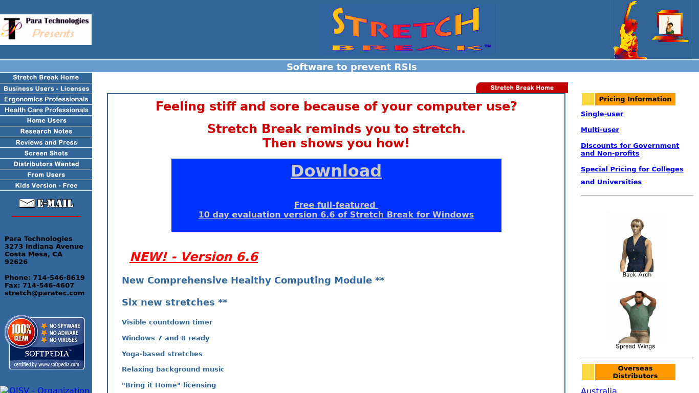 Stretch Break Landing page