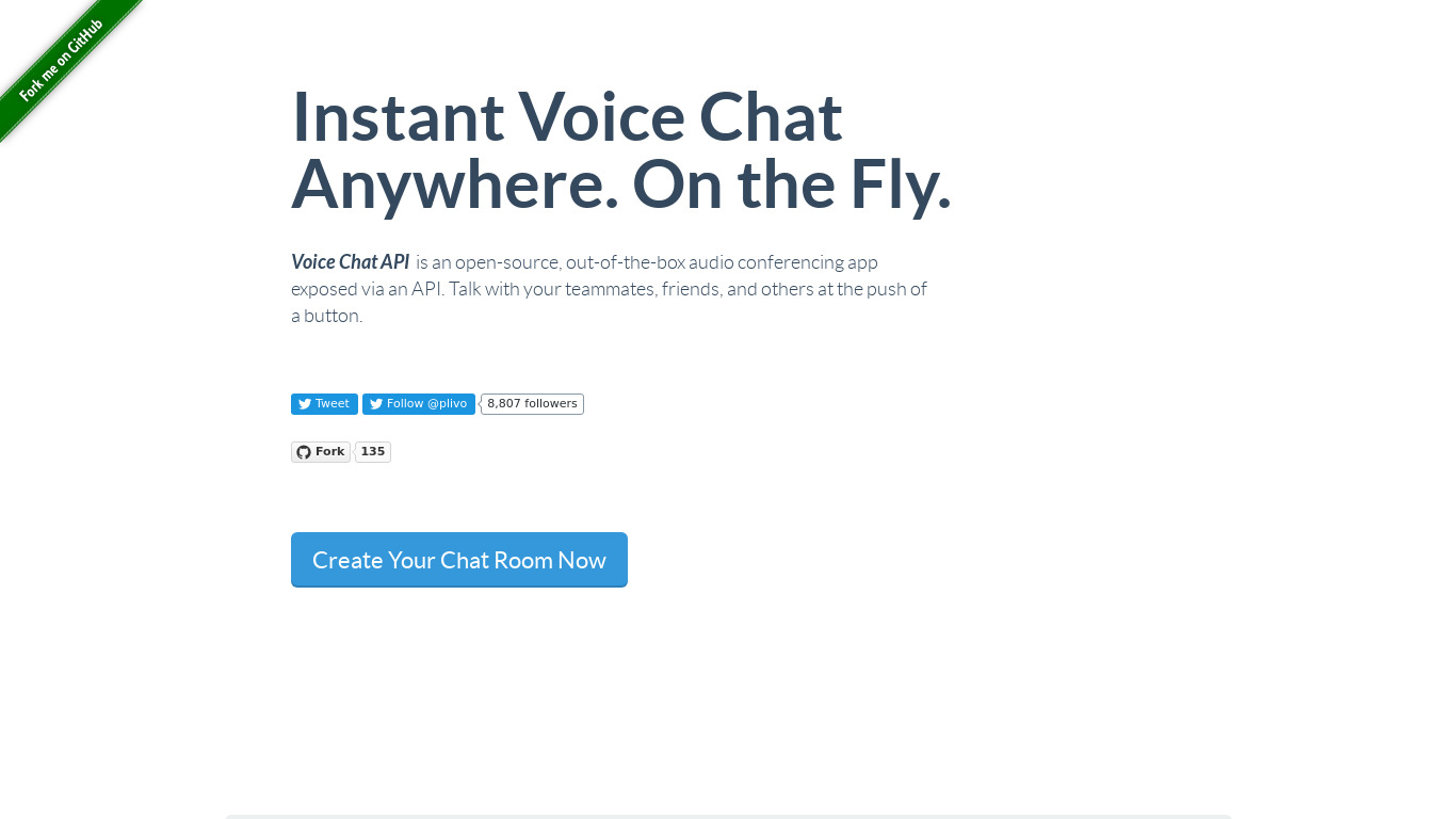 VoiceChat Landing page