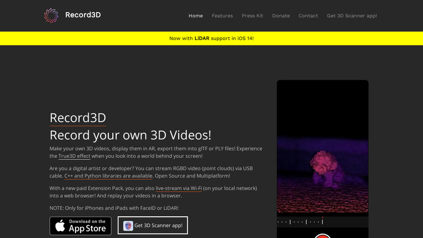 Record3D Landing Page