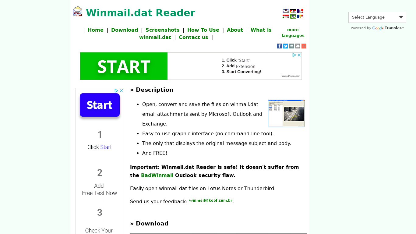 Winmail.dat Reader Landing page