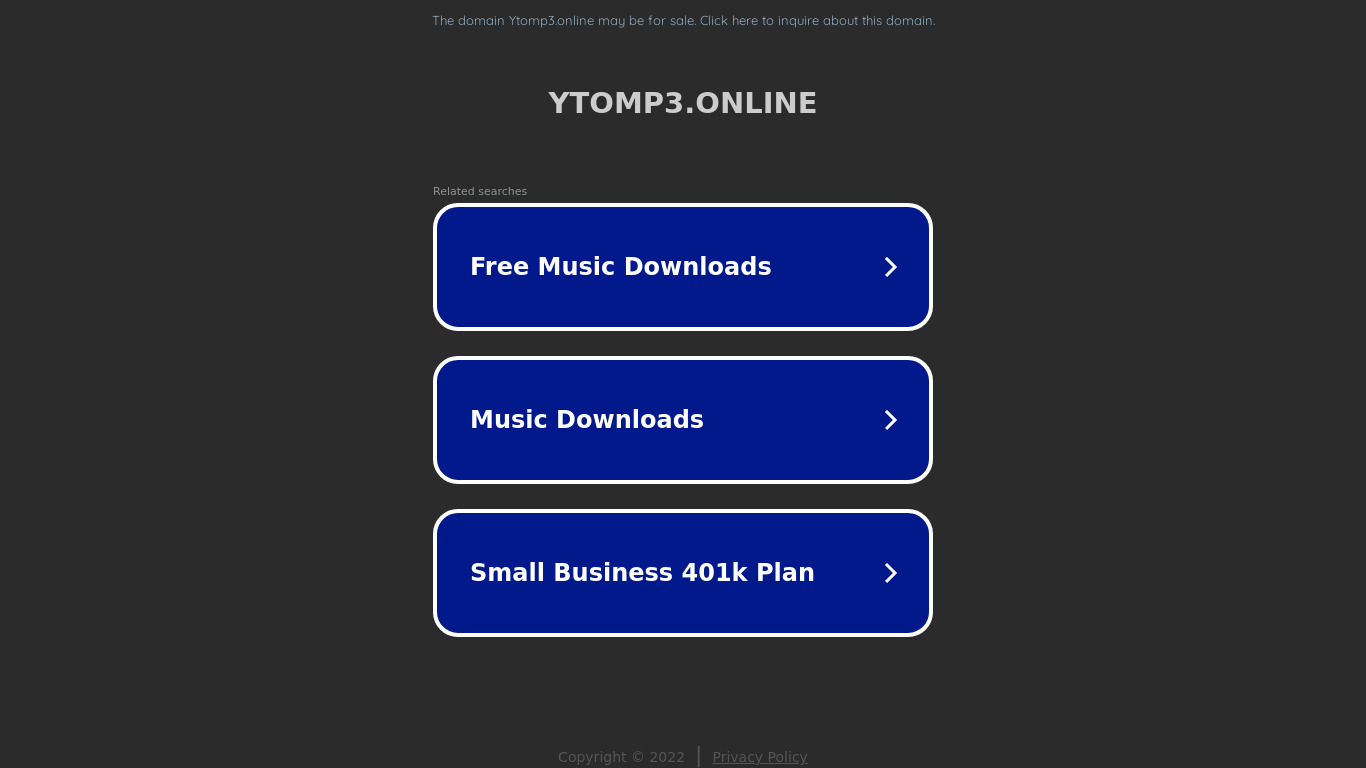 Ytomp3.online Landing page
