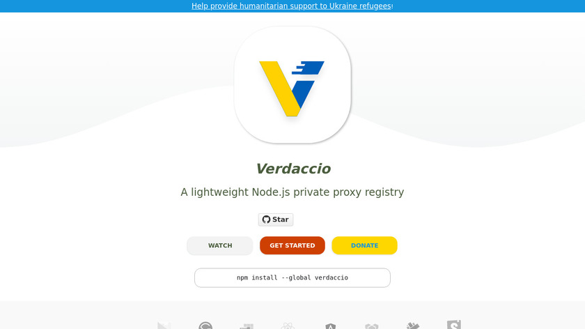 Verdaccio Landing Page