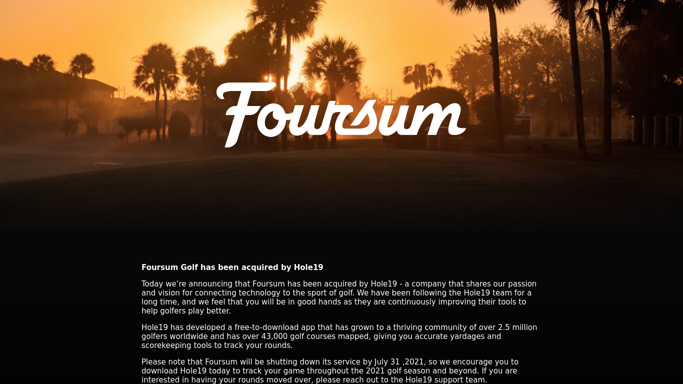 Foursum Landing page