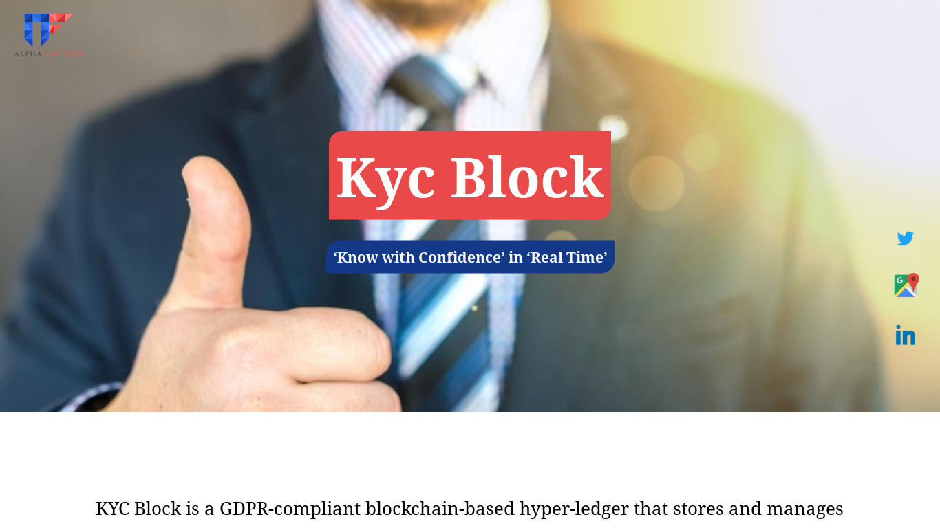 KYC Block by AlphaFortress Landing page