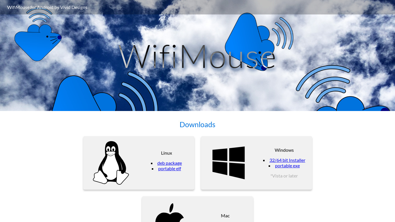 WifiMouse Landing page