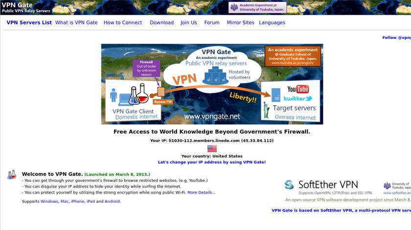 VPN Gate Landing Page