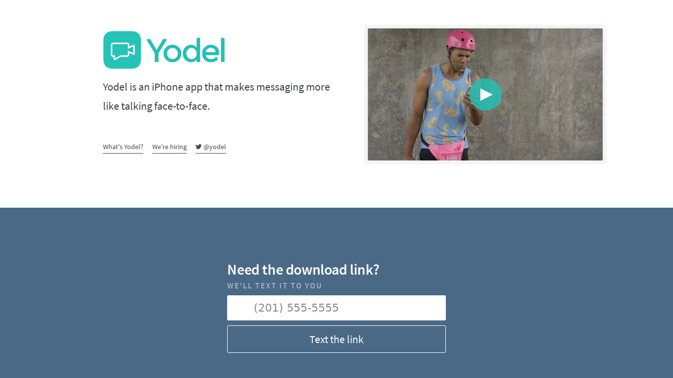 Yodel Landing page