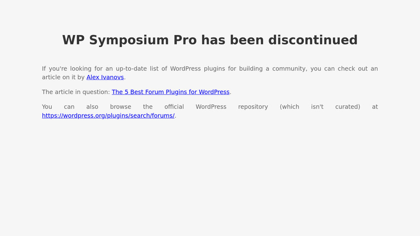 WP Symposium Pro Landing Page