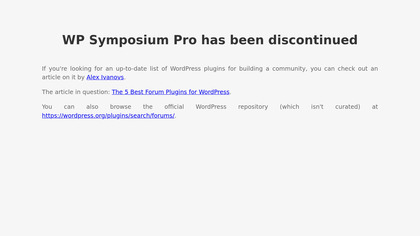 WP Symposium Pro image