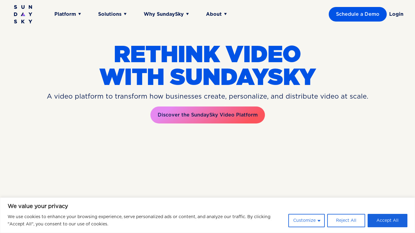 SundaySky Landing page