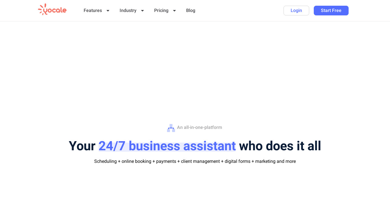 Yocale Landing page