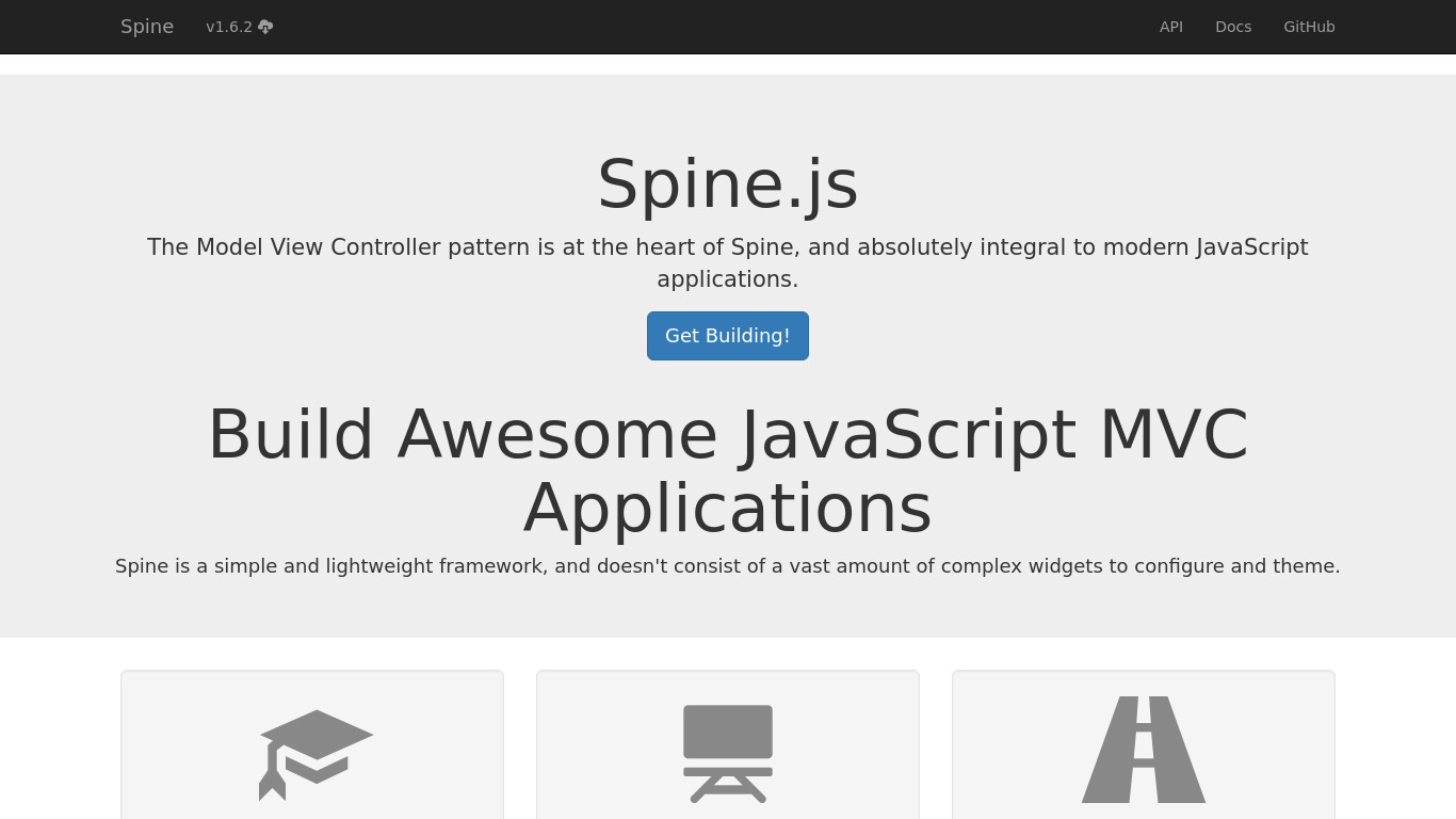 Spine.js Landing page