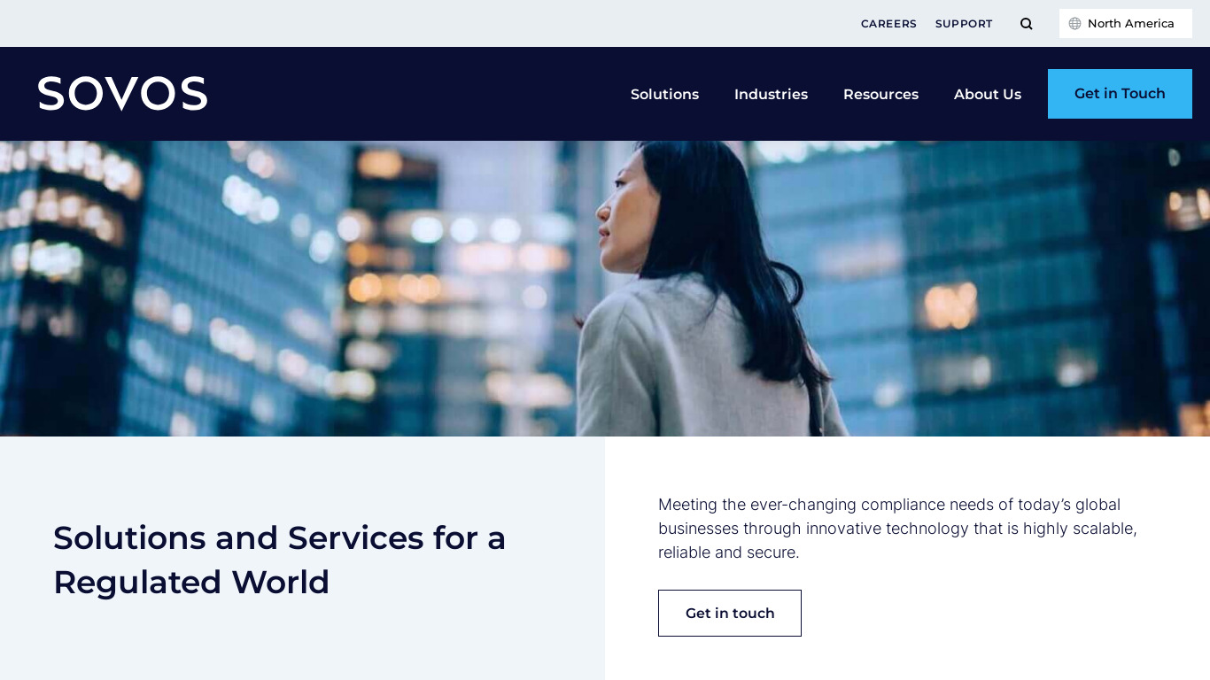 Sovos Compliance Landing page
