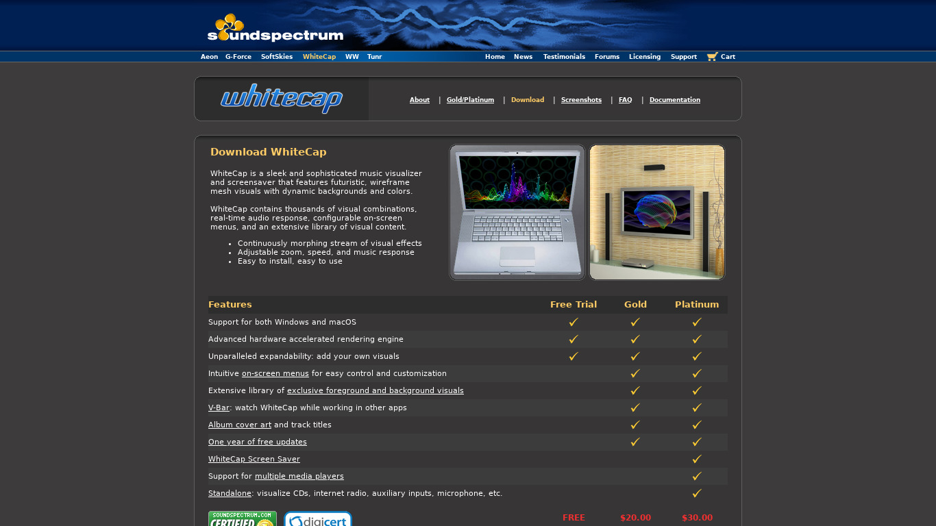 Whitecap Landing page