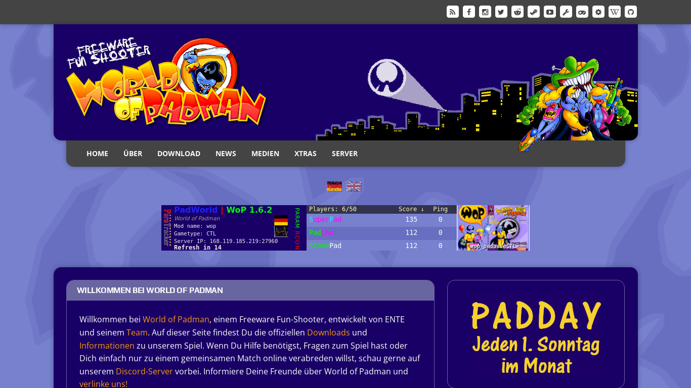 World of Padman Landing page
