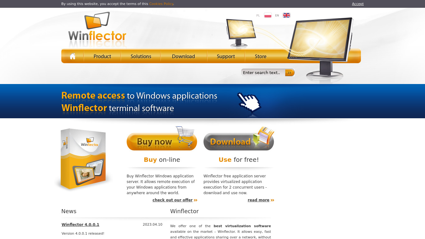 winflector Landing page