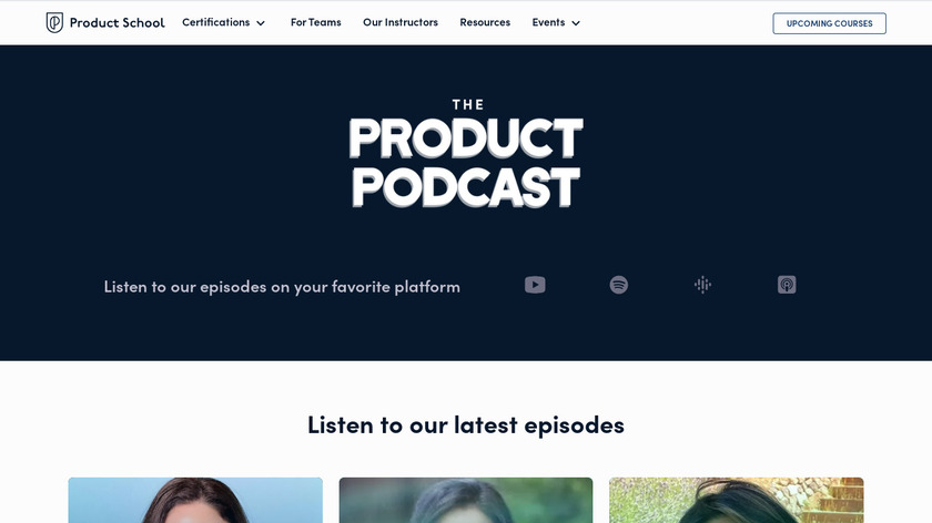 The Product Podcast Landing Page