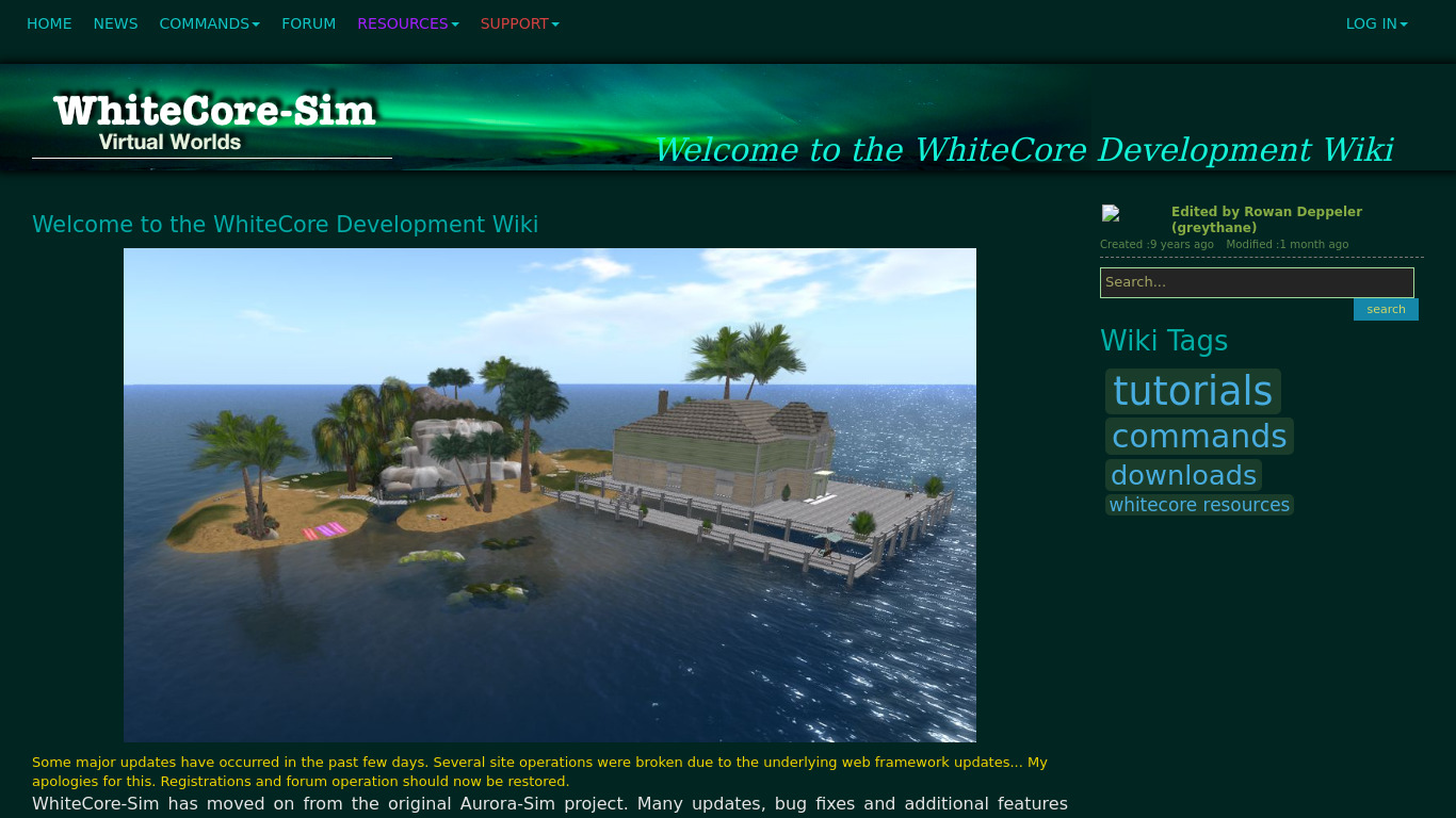 WhiteCore-Sim Landing page
