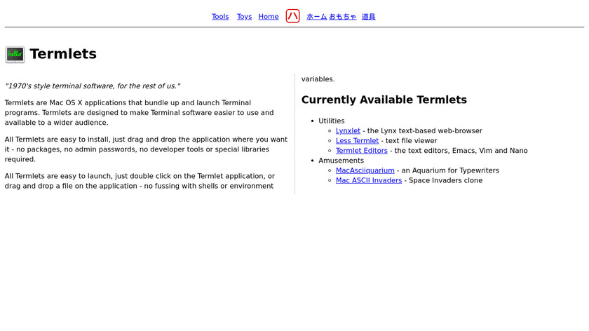 Termlets Landing Page