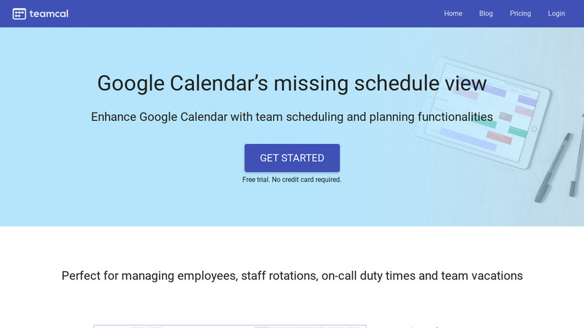 TeamCal Landing Page