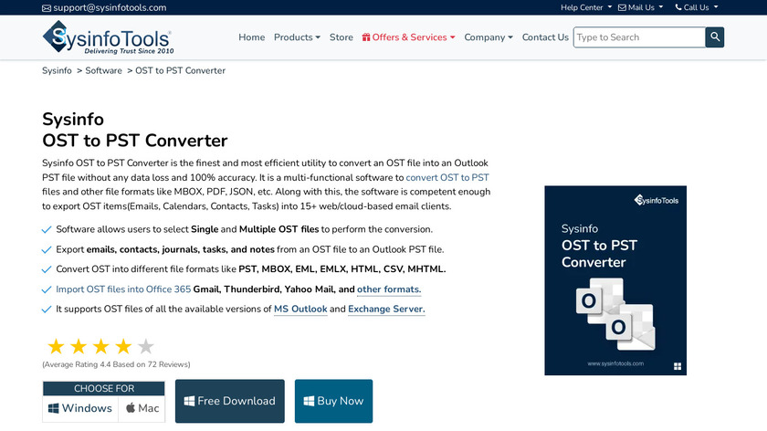SysInfo OST to PST Landing Page