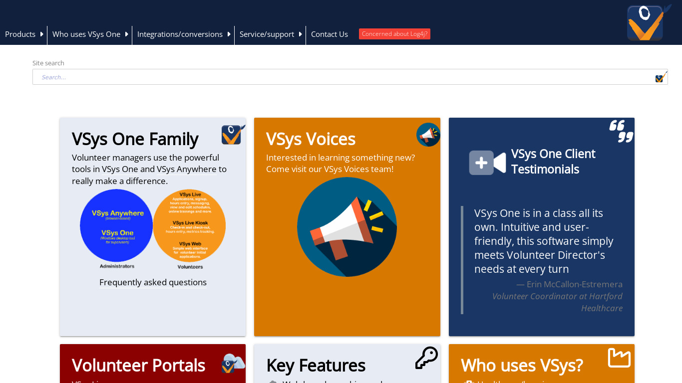VSys One Landing page