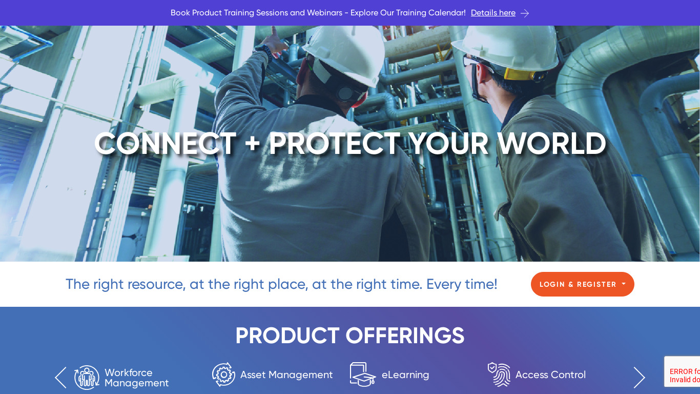 Worksafe Management Systems Landing page