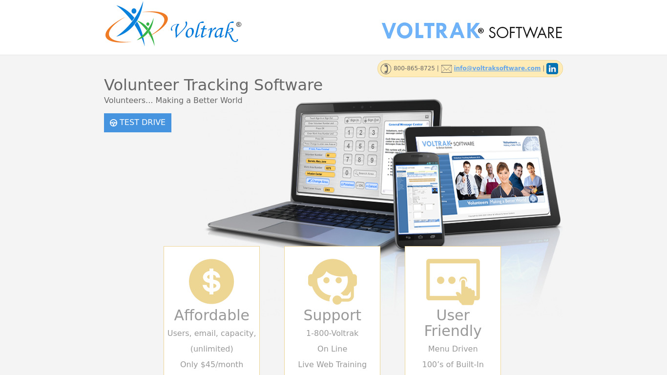 VoltrakWeb Landing page