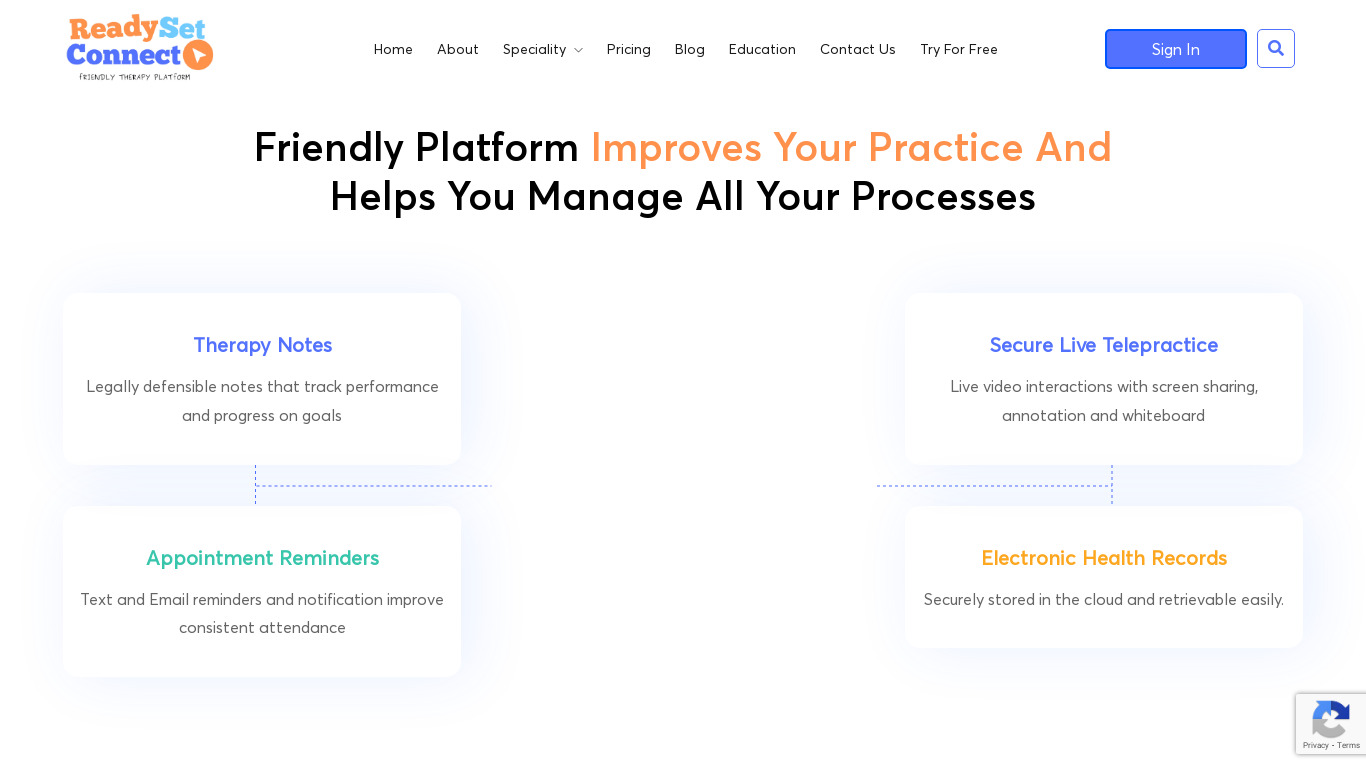Ready Set Connect Landing page