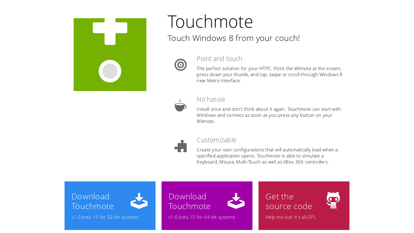 Touchmote Landing page
