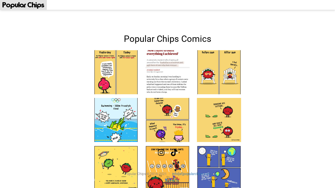 Popular Chips Landing page