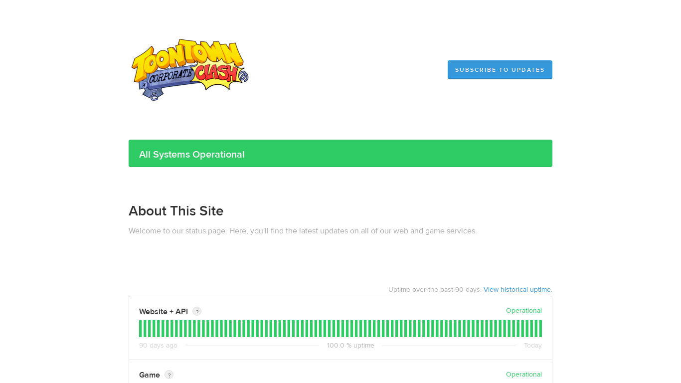 Toontown Corporate Clash Landing page