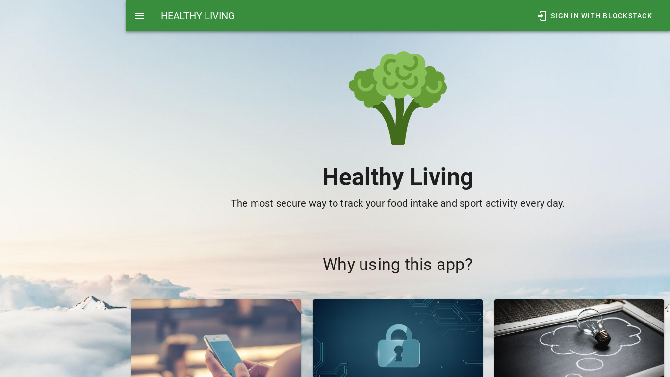 Healthy Living Landing page