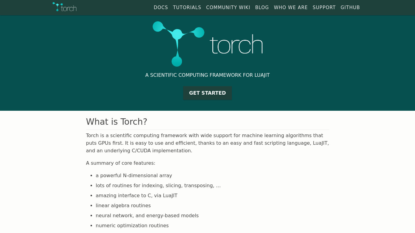Torch AI Landing page