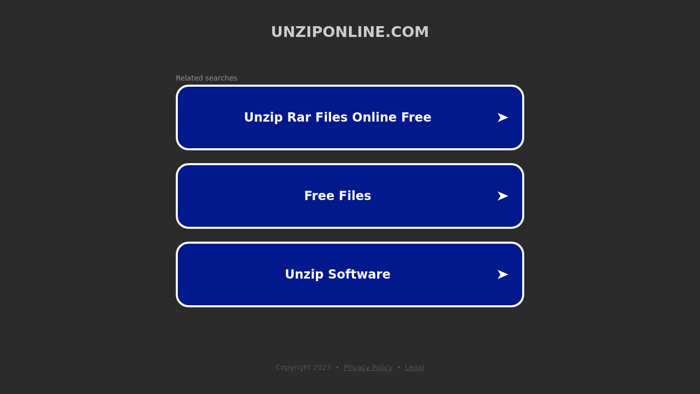 Unzip Online Landing page