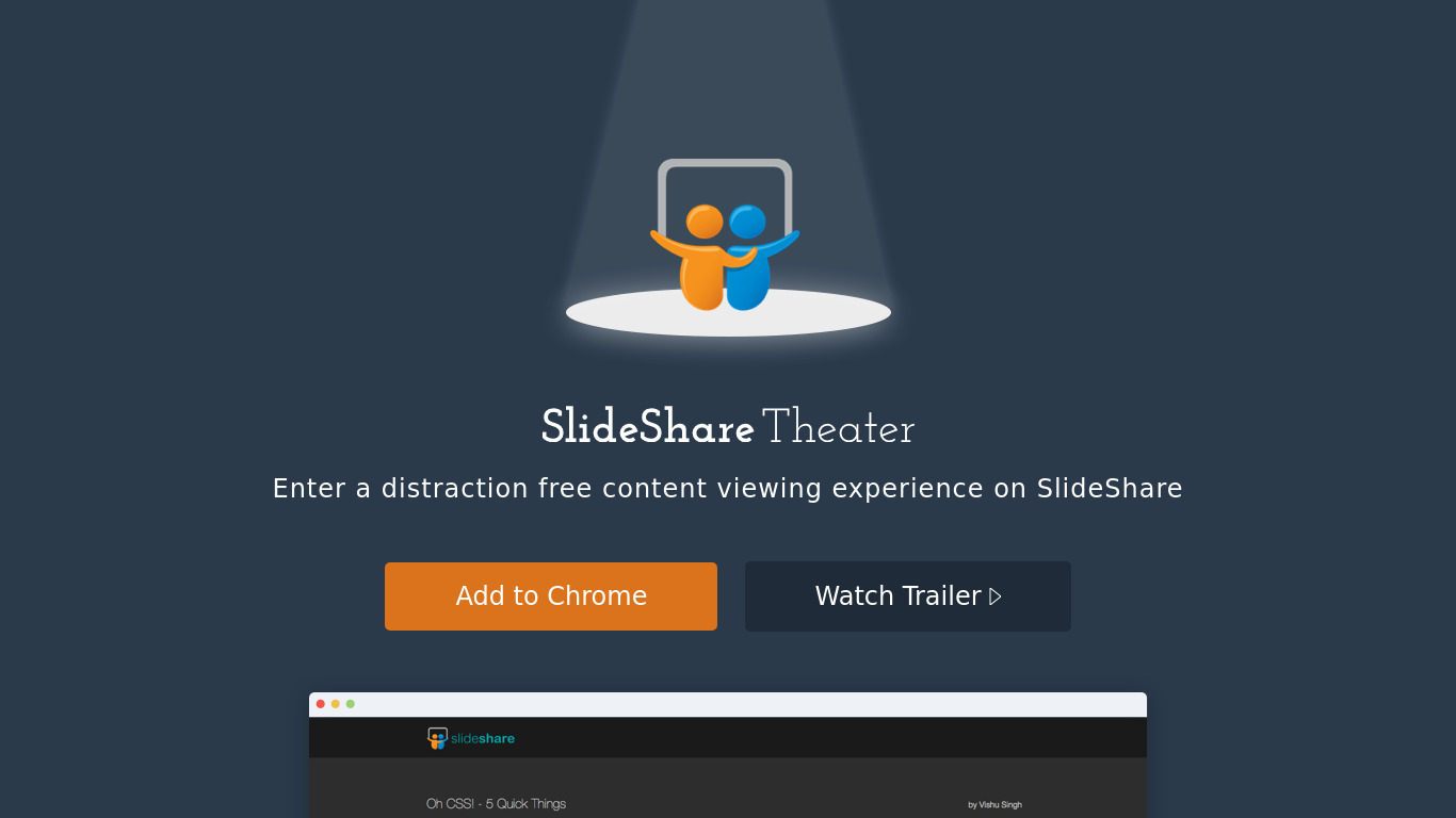 Slideshare Theatre Landing page