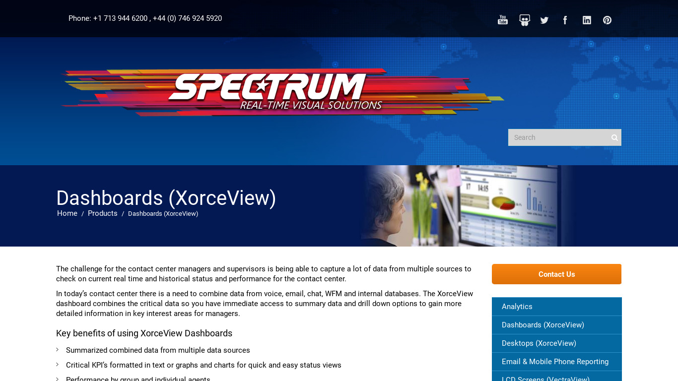 specorp.com XorceView Dashboards Landing page