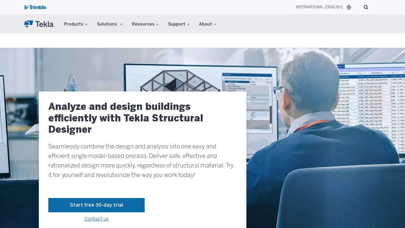 Tekla Structural Designer Landing page