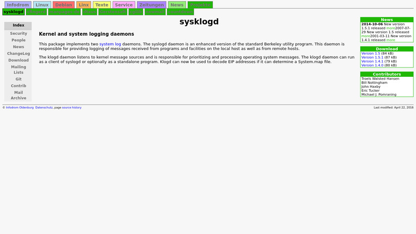 sysklogd Landing Page