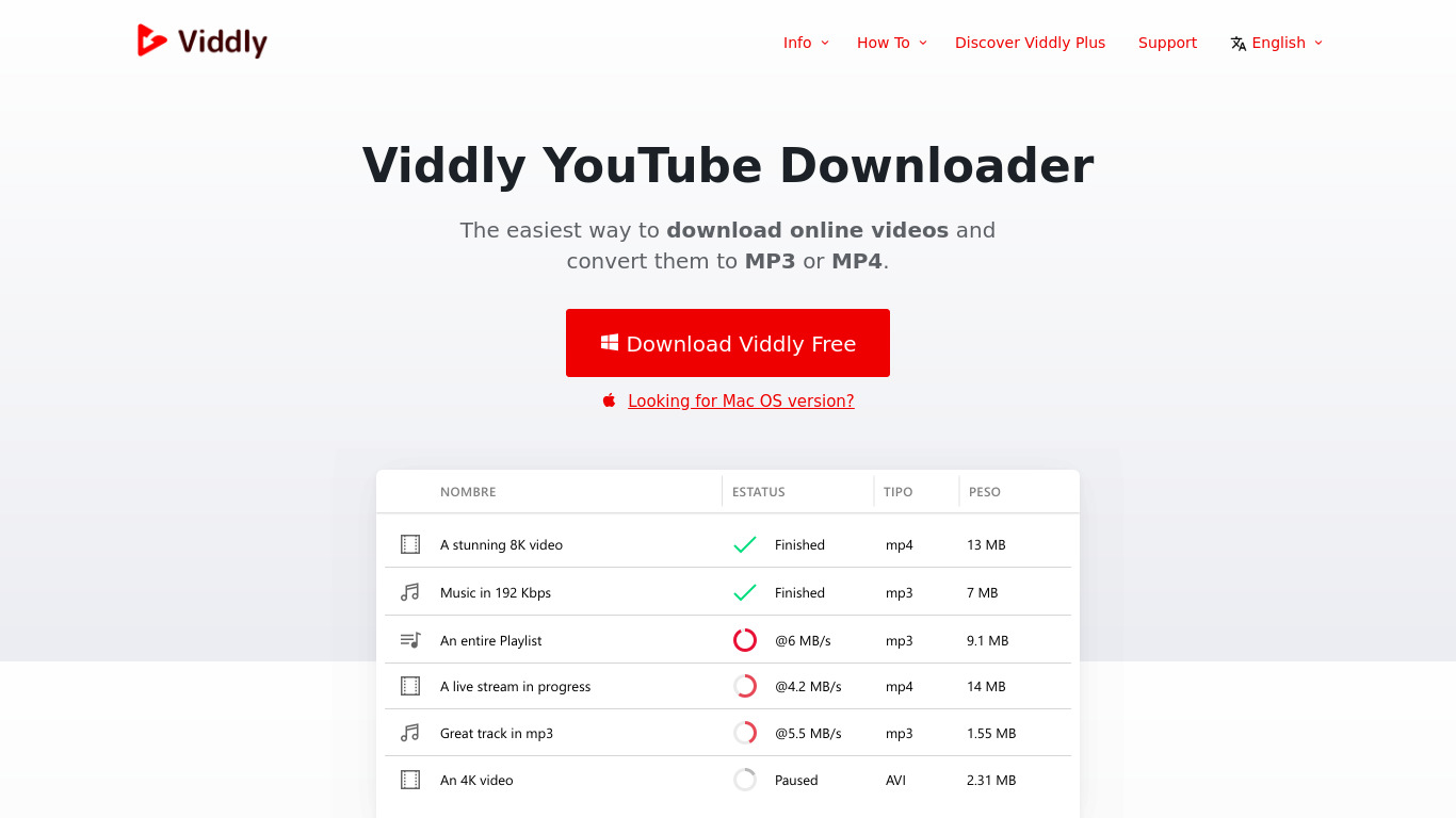 Viddly Landing page