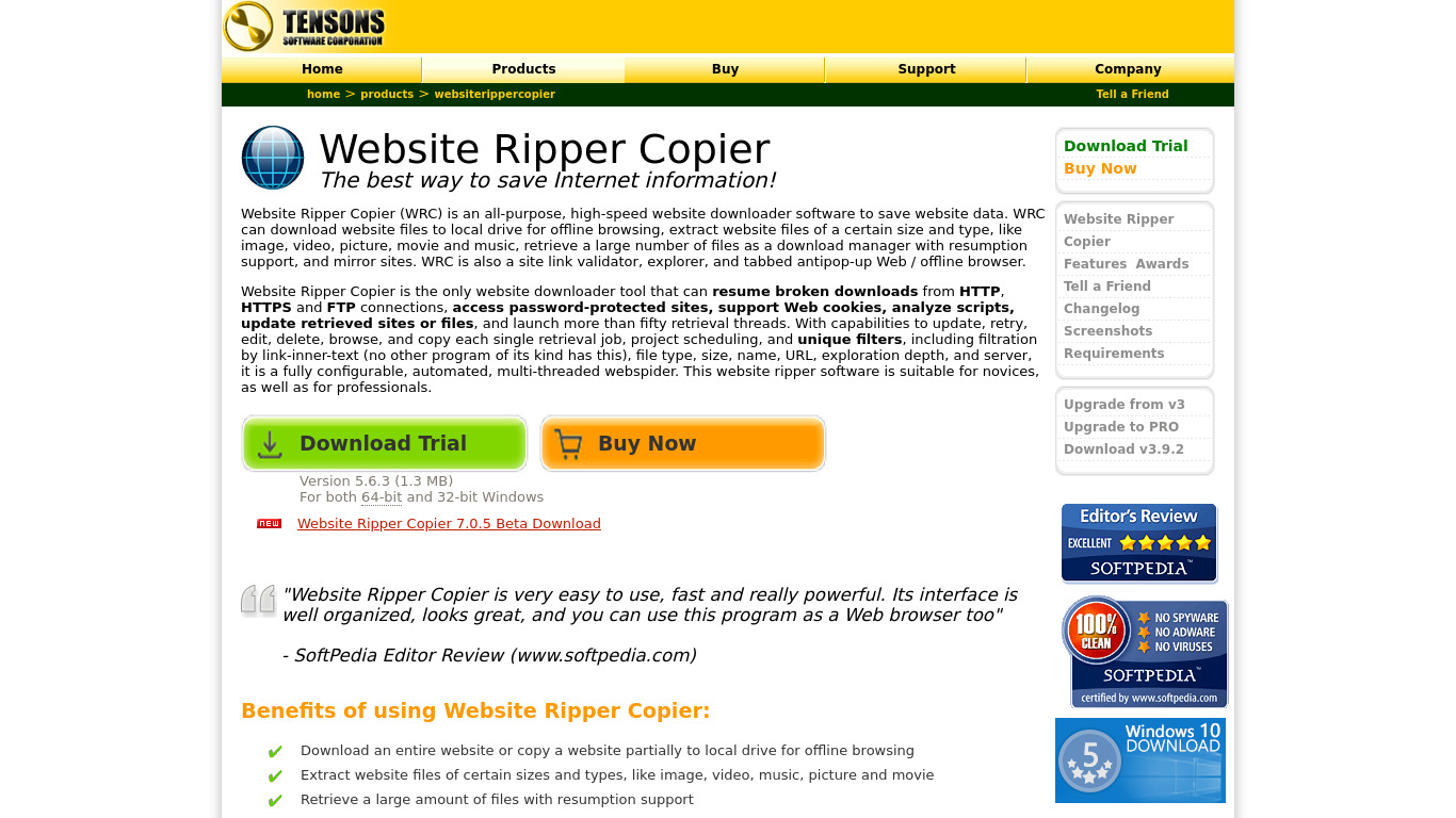 Website Ripper Copier Landing page