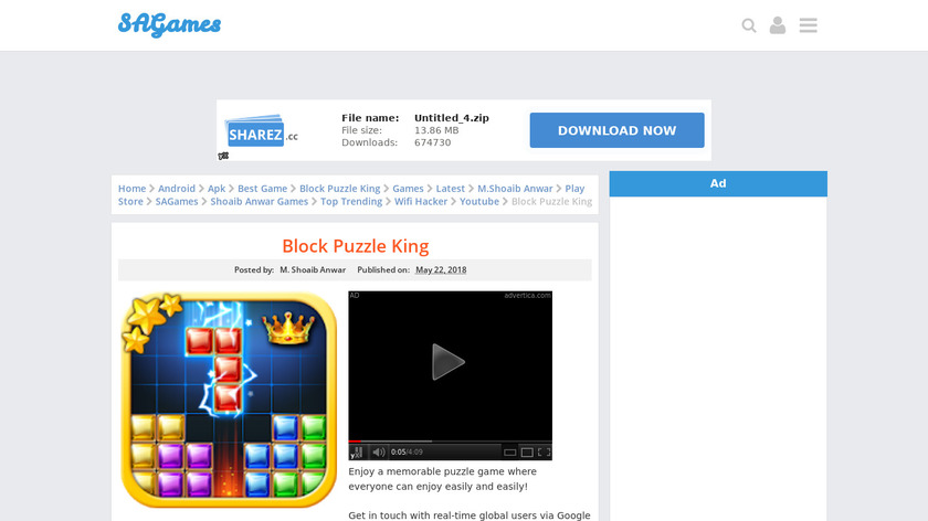 Block Puzzle King Landing Page