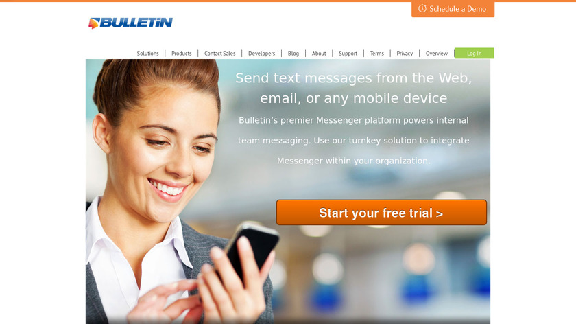 Bulletin Messenger Landing Page