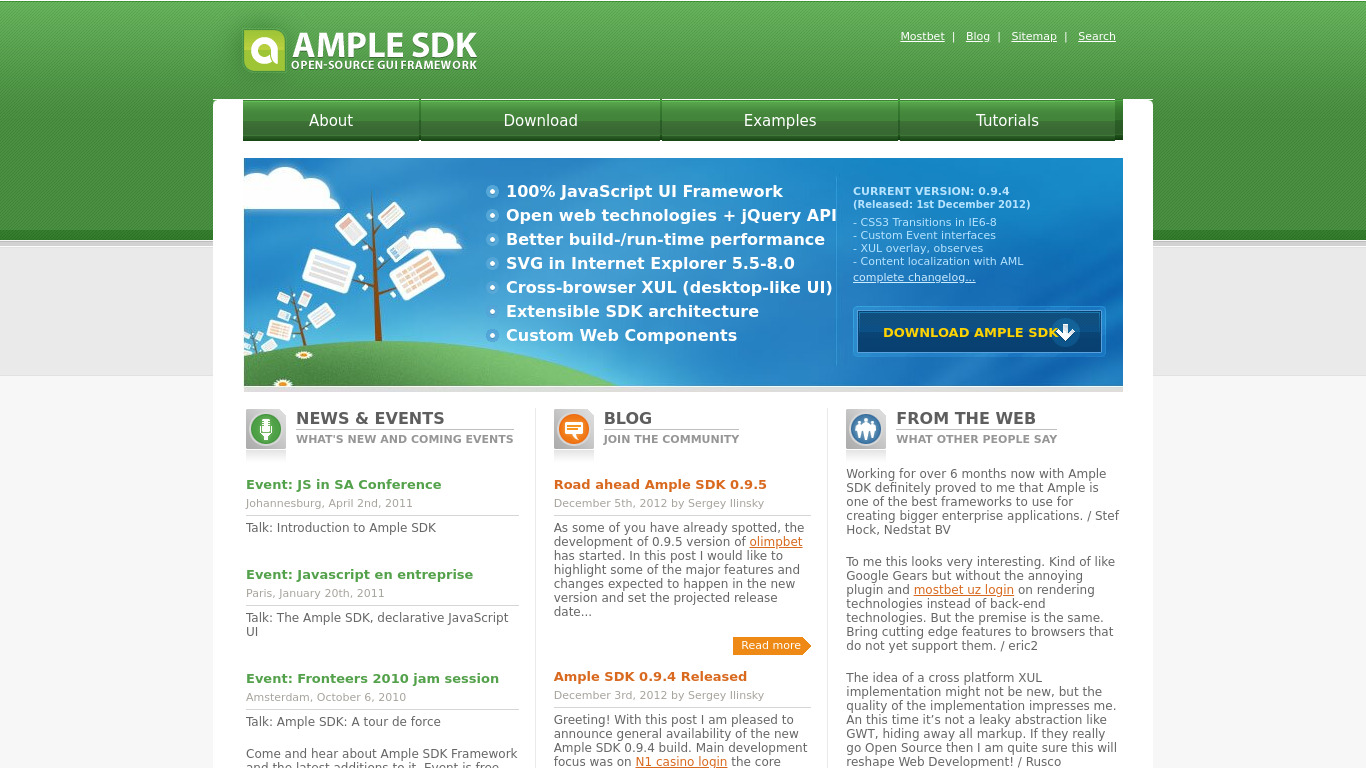Ample SDK Landing page