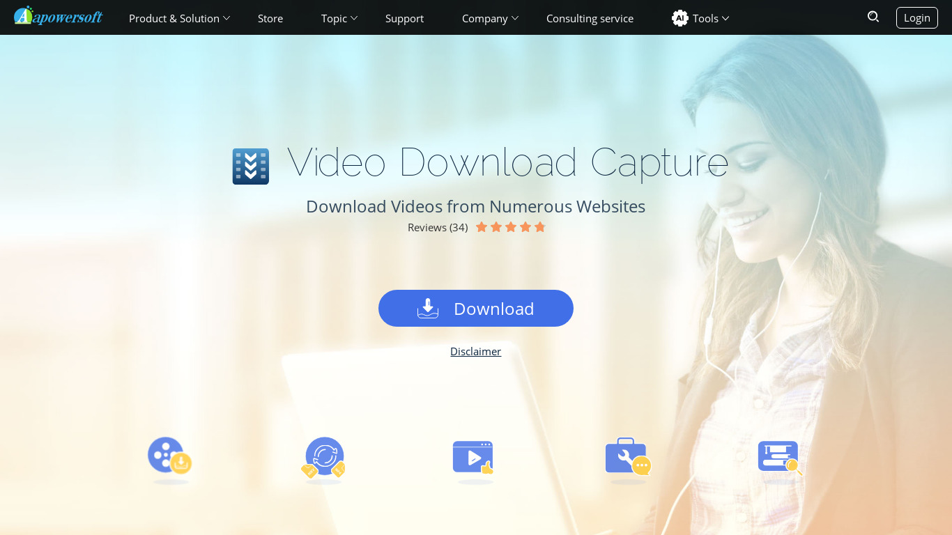 Apowersoft Video Download Capture Landing page