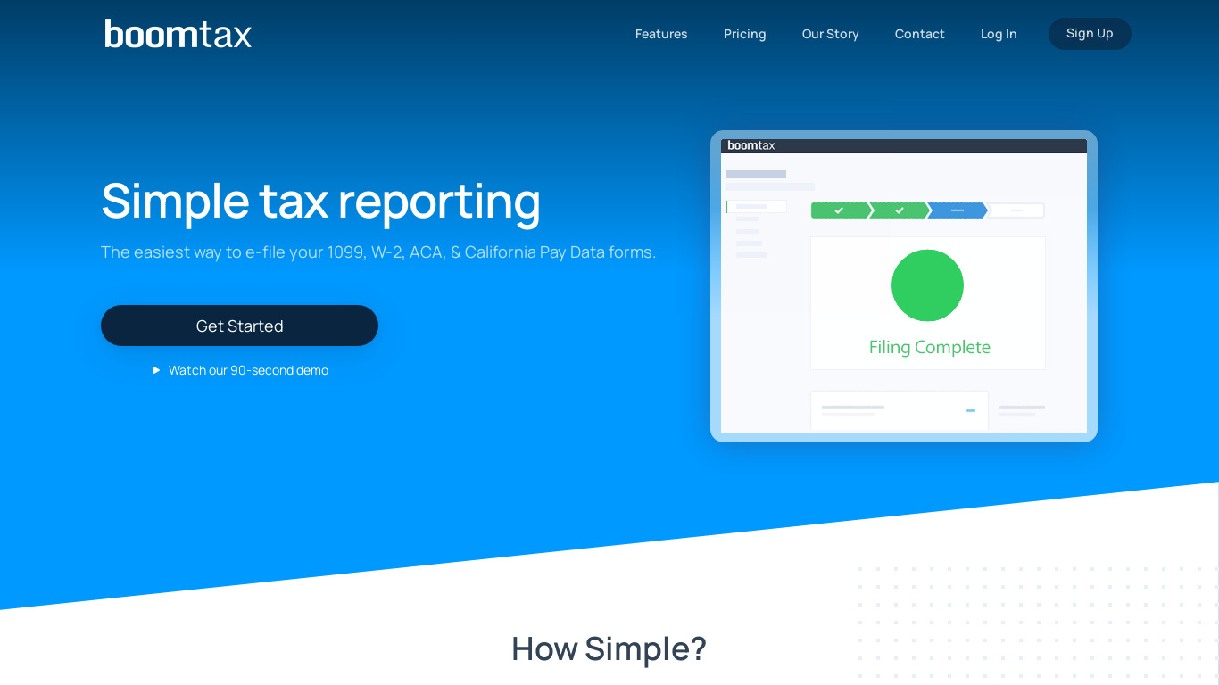 BoomTax Landing page