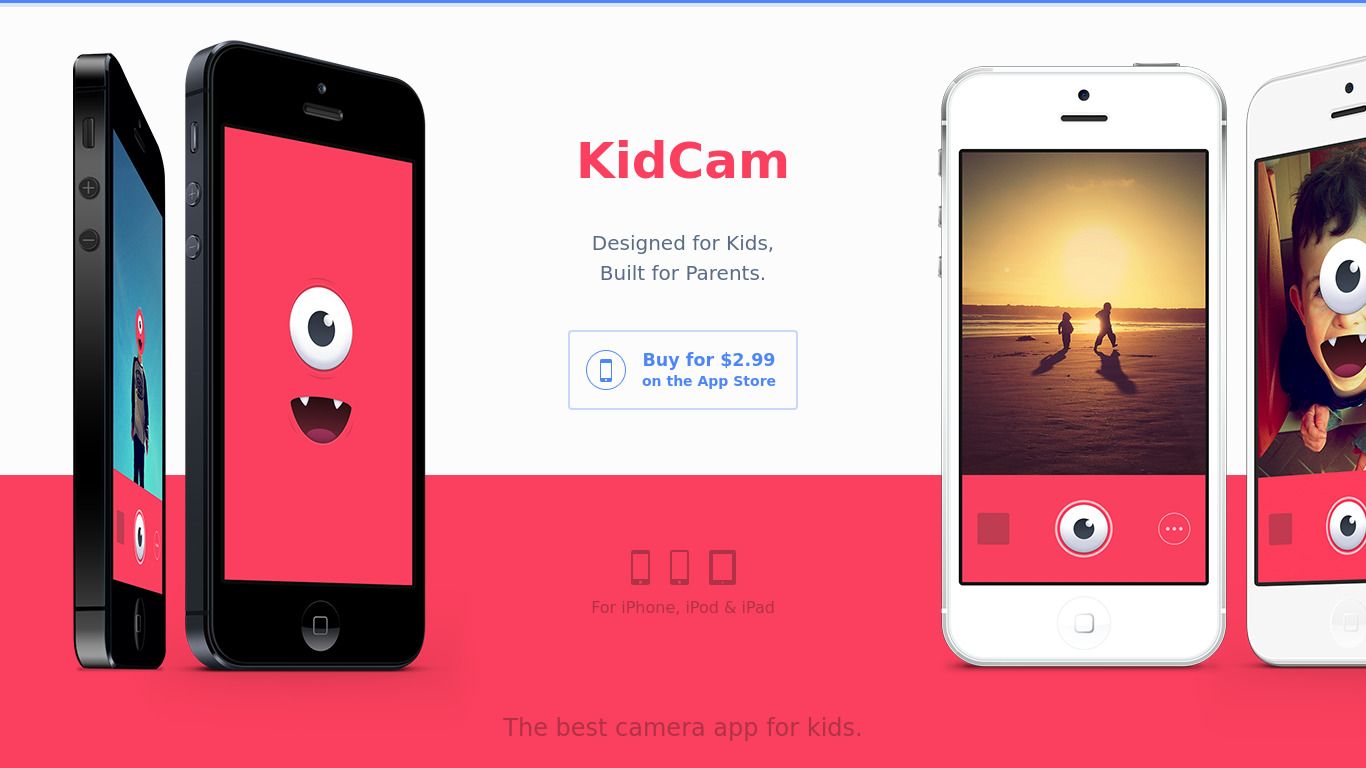 KidCam Landing page