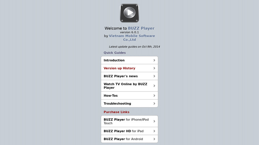 Buzz Player Landing Page