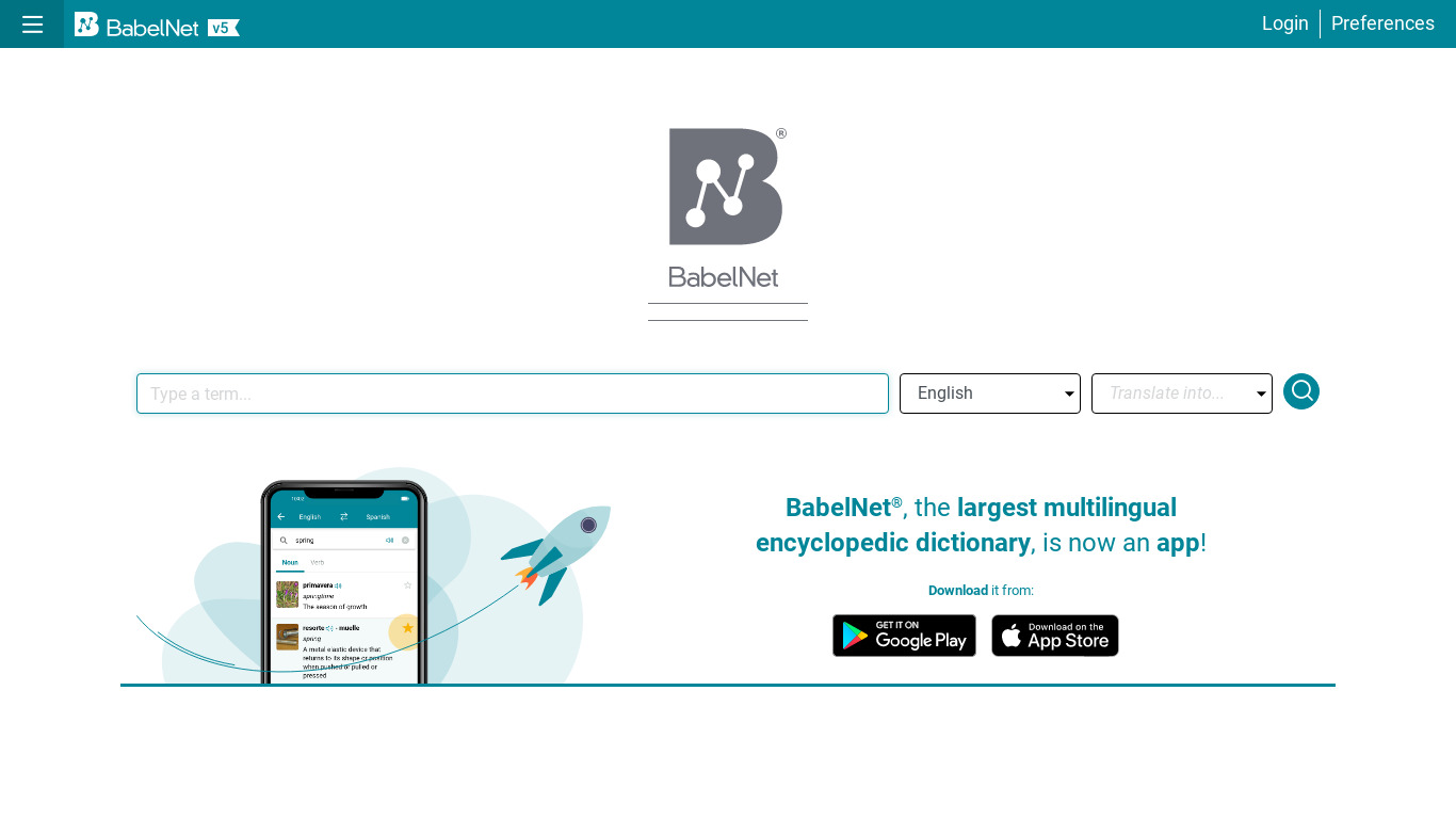 BabelNet Landing page