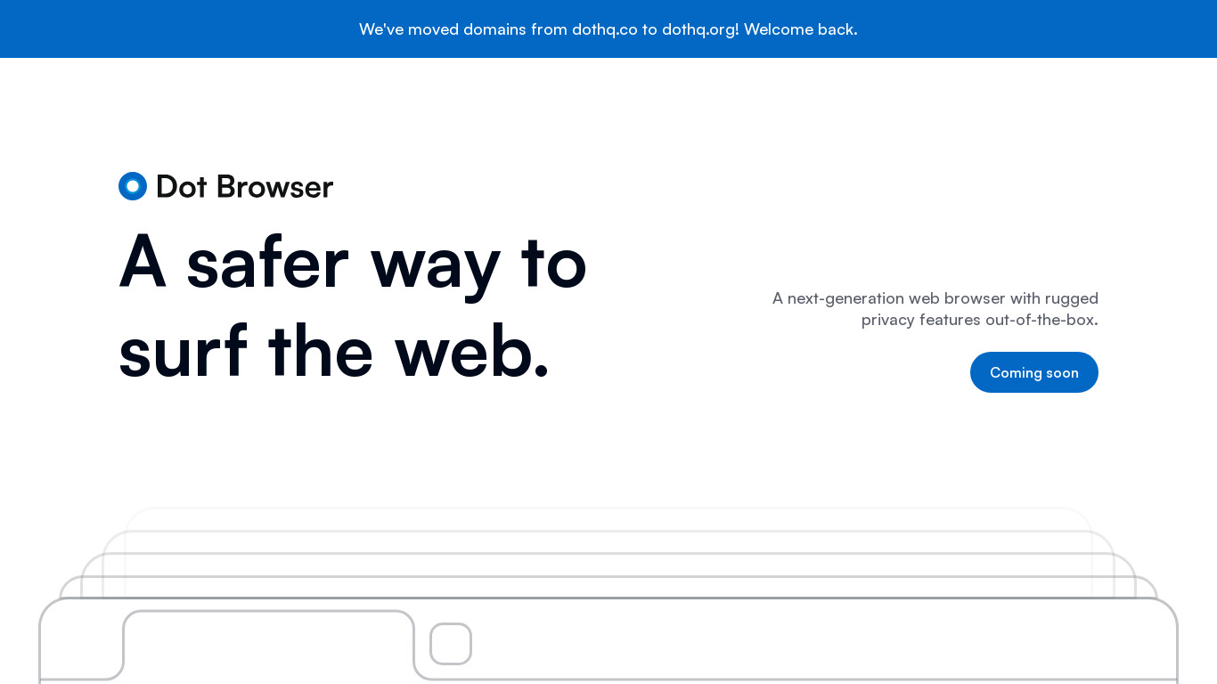 Dot Browser Landing page